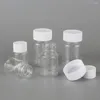 Vorratsflaschen, 50 Stück, 15 ml/20 ml/30 ml/60 ml, transparenter Kunststoff, PET, nachfüllbare Dichtungsfläschchen, Reagenzien-Aufbewahrungsbehälter, Kappenbehälter