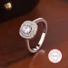 2PCS Pierłdy ślubne 925 Srebrny pierścień dla kobiet stylowy błyszczący AAAA Pierścień cyrkonu Stylowy srebrna biżuteria rocznica Pierścionka zaręczynowa