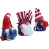 Figurine decorative 4 luglio Gnomi set da giorno di indipendenza Gnome Ornome President Election Decoration Patriotic Plush Bolls