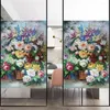 Window Stickers Privacy Windows Film Decorative Oil Painting Style Stained Glass No Glue Static Cling Frosted Tint