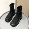 Bottes courtes à semelle épaisse pour femmes, Style occidental, polyvalentes et confortables, début du printemps, automne et hiver, 2024