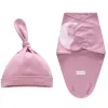 Swaddling 06 Months Newborn Wrapping Swaddle AntiShock Baby Envelop Blanket Hat Sleeping Bag Set KF669