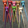 1 Paar Multi -Farbe niedliche Bären Panda Katze Lerntraining Chopstäbchen für Kinder Kinder Chinesische Essstäbchen -Lernende Geschenke