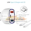 Car Charger Mti-Function Smart Type C Fast Charge Mti-Usb Qc3.0 New Pd Chargers White Portable Three Ports Charging Motive Electronics Otsxa