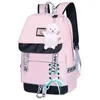 Bolsas de la escuela Niños para niñas Cute Bag Pink Pink Style Bowknot Fur Ball Girl Mochila Mochila