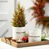 Flores decorativas Cedar e Berry Tree Multicolor 17,5 "Conjunto de 2