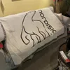 Nordisk cobertor acampamento ao ar livre piquenique lance cobertores de urso branco para camas decorações para casa com borla sofá cove têxtil 240326