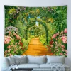 Tapestries Garden Park Scenery Tapestry Country Vine Flowers Green Plant Leaves Nature Pography Wall Hanging Living Room Bedroom Decor
