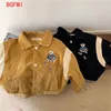 Fashion Cartoon Embroidery Corduroy Jackets for Baby Boys Girls Casual Spring Fall Outwear Toddler Kids Coat Clothes Sports Wear 240318