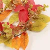 Decoratieve bloemen vallen kaarsenringen kransen lichtgewicht zijdestoffen oogst slinger tafel ornamenten voor Thanksgiving Halloween -decoratie