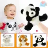 20cm Panda Doll Hand Puppet Cute Tiger Plush Toys Stuffed Panda Hand Puppets Educational Fairy Tale Theater Props Children 240328