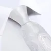 Bow Ties Luxury White Wedding Tie Set Handkerchief Cufflinks Prom Party Men Suits Accessories Gift For Husband 8cm Neck Wholesale