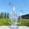 11 Inch Large Scale Multi Lip Color Hookah Glass Bong Recycler Pipes Water Pipes Bongs Smoke Pipe Bongs Bottles Dab Rig Size 14mm Female LL