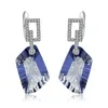 Boucles d'oreilles en peluche de fantaisie Cut Iolite Blue Mystic Quartz Gemstone Drop 925 Sterling Silverjewelry Big Women Unique