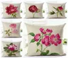 pink floral throw pillow case for sofa chair bed fuchsia flowers cushion cover peony almofada garden plant cojines7681872