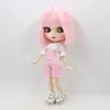 Icy DBS Blyth Doll Short Pink Hair Matte Face Joint Body White Hud Long 16 BJD Anime Toy 240403