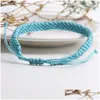 Charm Bracelets Fashion Friendship For Women Handmade Woven Braided Bracelet With Paper Card Adjustable Bohemian Style Wax Rope Bang Dhkza