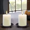 Titulares de vela Round Metal Holder para Festival de Aniversário de Casamento Art Deco Candlestick Presente Decoração de casa preto/ouro 1 pc