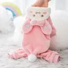 Vestuário para cães roupas de estimação para gato de gato com capuz de capa de desenho animado vestido outono e lã quente de inverno