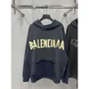 Designer Mens Men 24SS Sweaters Fashion Home Hoodies Balencigs High Quality Hoodie Yellow Tape Tryckt 5924