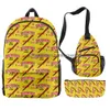 Yoga -tassen 3 stks set 3d backwoods sigaar rugzakken tieners gele oxford buiten backpack lady infanteriepakketten rode geurbestendige laptop druppel 18a7u