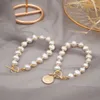 Braccialetto di perle a perla fresca bracciale di perle design del vento fresco migliore amico e sorella vera oro mz3a