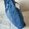 Luxury Designer 22bag Quilted Denim Trash Shoulder Bags High Quality Classic Blue Large Capacity Crossbody Bag Women Silver Hardware Chain Handbag with Small Bag