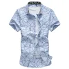 Camisas casuais de verão masculino Moda de moda impressão manta de manga curta masculina roupas de tamanho grande da marca 5xl 6xl 7xl