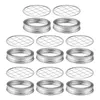 Dinnerware 8 Sets Mason Flower Lid Grid Canning Jar Replacement Lids Mesh Insert Stainless Steel Holder