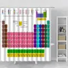 Shower Curtains Periodic Table Of Elements Bathroom Set 3D Fabric Hook Print Curtain White For The Bath Accessories