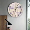 Relógios de parede textura de madeira vintage roxa lavanda silenciosa cafe de escritório decoração para arte de cozinha grande