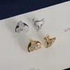 Lyxdesigner örhängen 18k guldpläterade kvinnor rostfritt stål studörhänge kristall strass kvinnor bröllop gåva smycken tillbehör