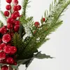 Fiori decorativi 2 pezzi natalizia artificiale rossa rossa rami mobili eleganti oggetti di mobili per ufficio EL