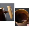 Tasses jfbl de style japonais vintage en céramique tasse tulerte rude glaçage glaye thé lait bière avec manche en bois tasse à la maison