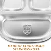 Bowls Stainless Steel Plate Lunch Compartment Tray Snack Containers Kids Divided Holder Serving Utensils Toddlers Cooking