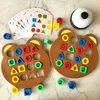 Kids Montessori Toy Worm come Fruit Wooden Puzzle Toy Fingers Training Flexible Twisting Worm Toys para niños Regalos