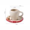 Red Mushroom Coffee Cup Saucer Exquisite Ceramic Afternoon Tea Set Simple Home Teapot Breakfast Milk Mug Cartoon Dessert Plate 240329