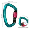 25KN Professional Climbing Carabiner Skruvlåsning D-Shape Hammock Locking Clip för klättringsutrustning Snabbklipputrustning