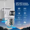 Andere CCTV -Kameras 4K 8MP PTZ WiFi Camera Dual Lens Dual Screen IP -Kamera Outdoor 4MP HD Auto Tracking Security Protection CCTV Überwachung ICSEE Y240403