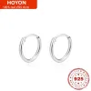 Boucles d'oreilles élégant s925 cerceau argent sterling boucle d'oreille pour femmes pure argent mode simples dames étouffe de boucle d'oreille anniversaire de mariage bijoux