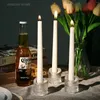 Candle Holders 12pcs Glass Votive Candlestick Tea Light Holder Clear Taper Standard 7/8 Inch For Valentines Decor Wedding Party