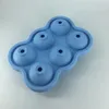 5 Colors 6 Holes 4.5cm Diameter Food Grade Soft Silicone Eco-Friendly Useful Homemade Ice Cube Tray Ball Maker Mold Cute Simple