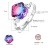 Anelli Rings CzCity 925 Sterling Silver Floro Colorful Topaz Gemstone Ring per Women Trendy Luxury Party Classic Wedding Anniversary Gioielli