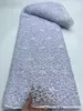Willekeurig patroon driedimensionale pailletten gaas stof met nikkel borduurwerk kanten trouwjurk avondjurk kant Afrikaans kant 231213