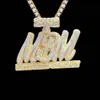 Sieraden diamant iced out initiële gouden charme hiphop bling op maat gemaakt 3D vvs moissanite letter hanger