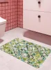 Tapetes amarelos de mármore verde capacho tapete tapete de tapete poliéster PVC Anti-deslizamento Decoração Banheiro Banheiro de cozinha Porta de varanda