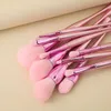 10Pcs Pink Makeup Brushes Set Soft Fluffy Cosmetic Powder Brush Eye Shadow Highlighter Foundation Blush Women Beauty Tool 240403