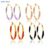 Hoopörhängen Sunsll runda för kvinnor flicka rostfritt stål multicolor mode söt tillbehör smycken gåva femme
