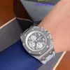 Male AP Wrist Watch Royal Oak Offshore Series 26470IO Elephant Grey Titanium Alloy Back Transparent Timing Fashion Leisure Business Sports Machinery Watch NG6F