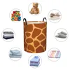 Laundry Bags Waterproof Storage Bag Giraffe Fur Skin Hide Texture Household Dirty Basket Folding Bucket Clothes Organizer